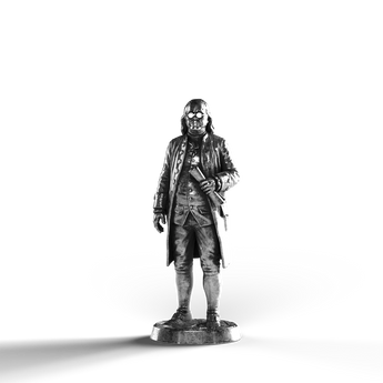 Silver statue of Benjamin Franklin in 999 fine silver detail.