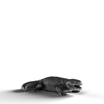 Silver statue of a Gila Monster made from 999 fine silver.
