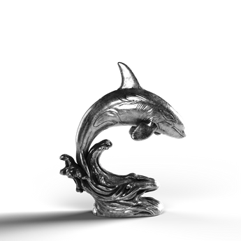 Silver Statue of an Orca made from 999 Fine Silver