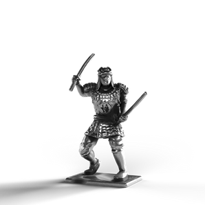 Silver statue of a samurai made from 999 fine silver.