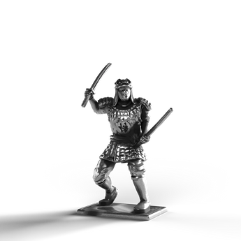 Silver statue of a samurai made from 999 fine silver.