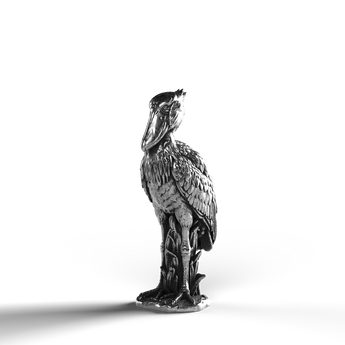 Silver Statue of a Shoebill in 999 Fine Silver