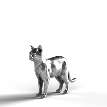 Abyssinian Cat - SignalOaks Silver Statue