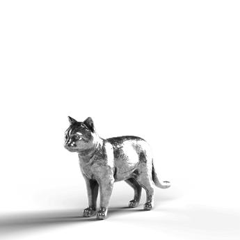 American Shorthair Cat - SignalOaks Silver Statue