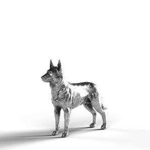 Belgian Malinois - SignalOaks Silver Statue