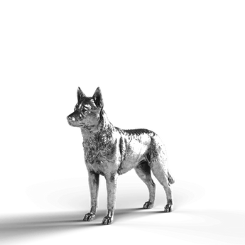 Blue Heeler - SignalOaks Silver Statue