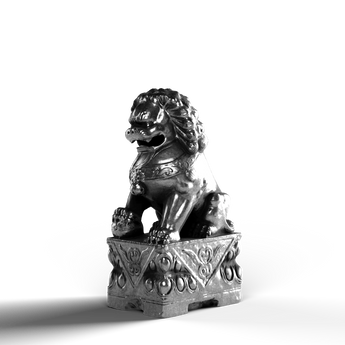 Chinese Lion - SignalOaks Silver Statue