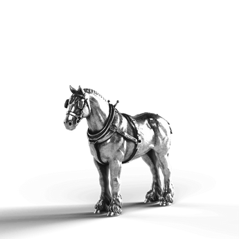 Clydesdale Horse - SignalOaks Silver Statue