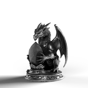 Crystal Keeper Dragon - SignalOaks Silver Statue
