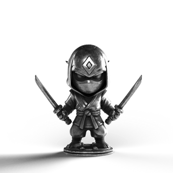 Dual - Sword Ninja - SignalOaks Silver Statue