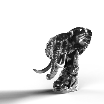 Elephant Bust - SignalOaks Silver Statue