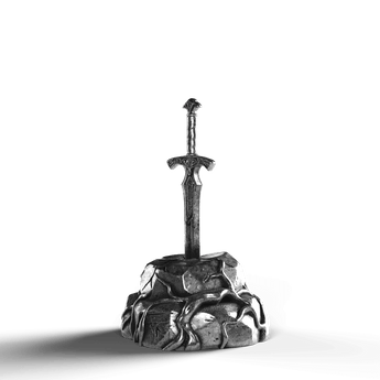 Excalibur In The Stone - SignalOaks Silver Statue