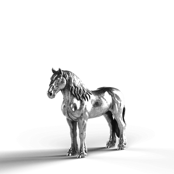 Friesian Horse - SignalOaks Silver Statue