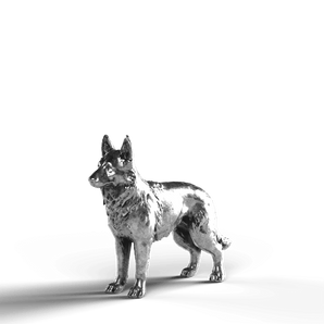 German Shepherd Dog - SignalOaks Silver Statue
