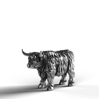 Highland Cow - SignalOaks Silver Statue