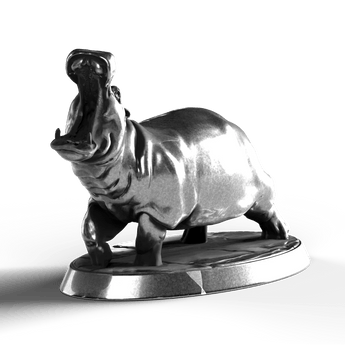 Hippopotamus - SignalOaks Silver Statue