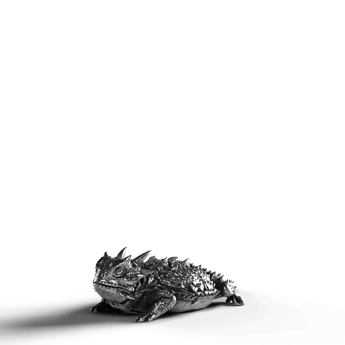 Horned Lizard - SignalOaks Silver Statue