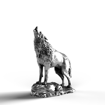 Howling Wolf - SignalOaks Silver Statue