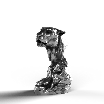 Leopard Bust - SignalOaks Silver Statue