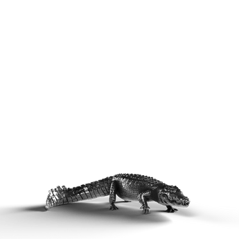 Nile Crocodile - SignalOaks Silver Statue
