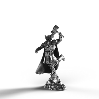 Silver statue of Norse Thor made from 999 fine silver.