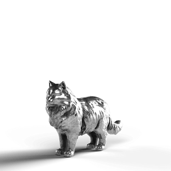 Norwegian Forest Cat - SignalOaks Silver Statue
