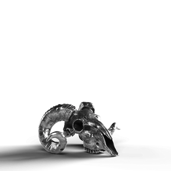 Ram Skull - SignalOaks Silver Statue