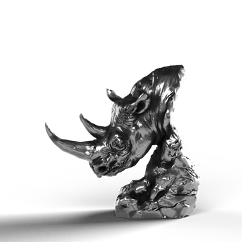 Rhino Bust - SignalOaks Silver Statue