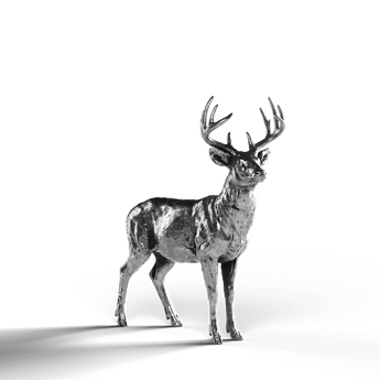 Whitetail Buck - SignalOaks Silver Statue