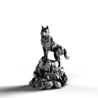 Wolf On The Hill - SignalOaks Silver Statue
