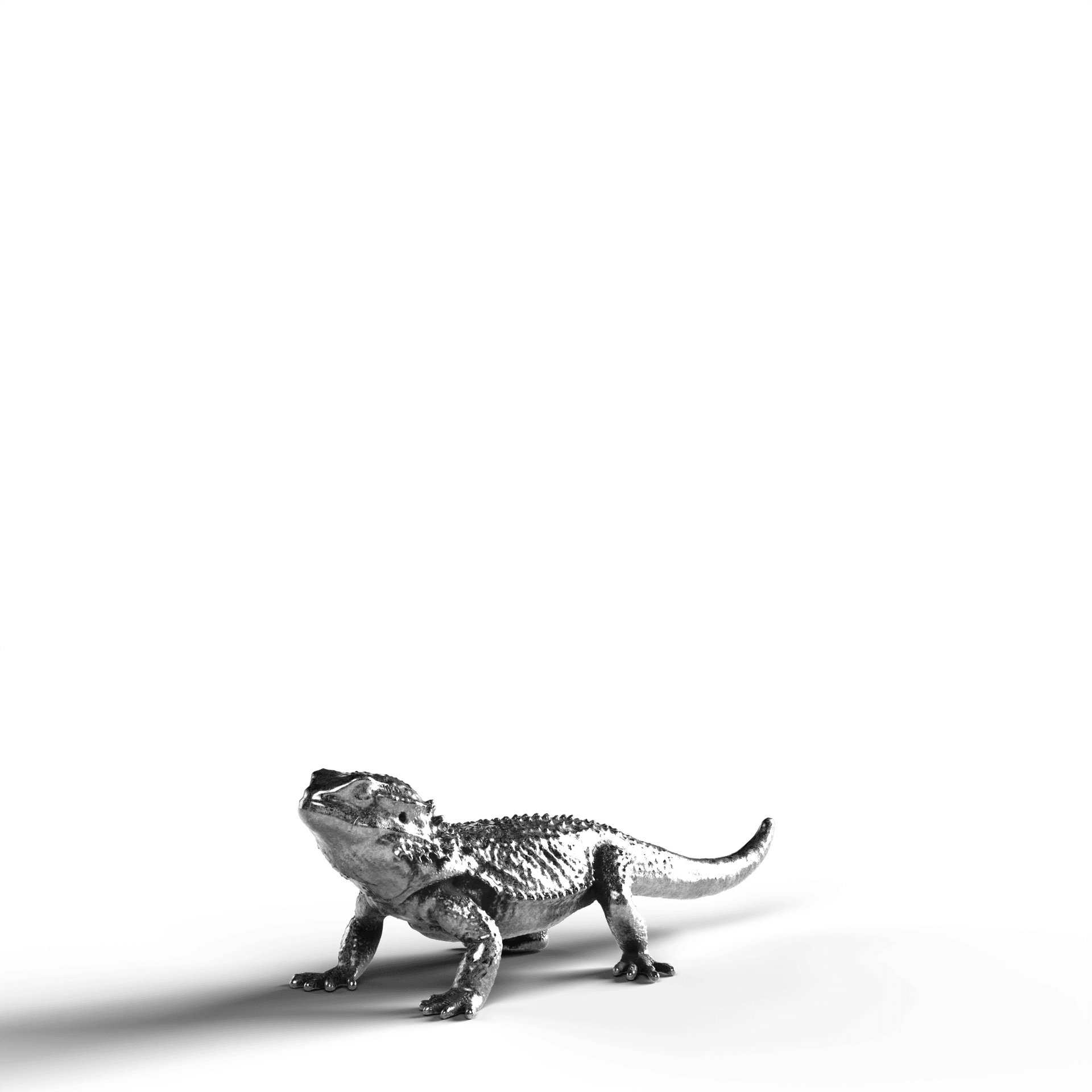 Bearded Dragon Silver Statue – .999 Fine Silver | SignalOaks