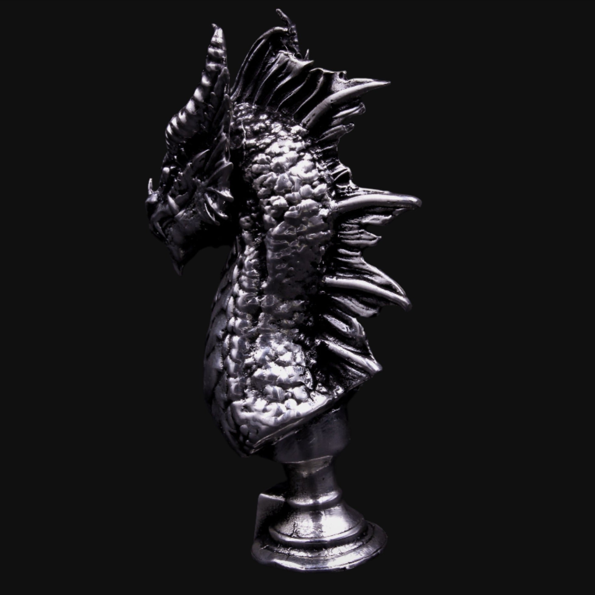 Dragon Bust - SignalOaks Silver Statue