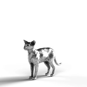 Oriental Shorthair Cat - SignalOaks Silver Statue